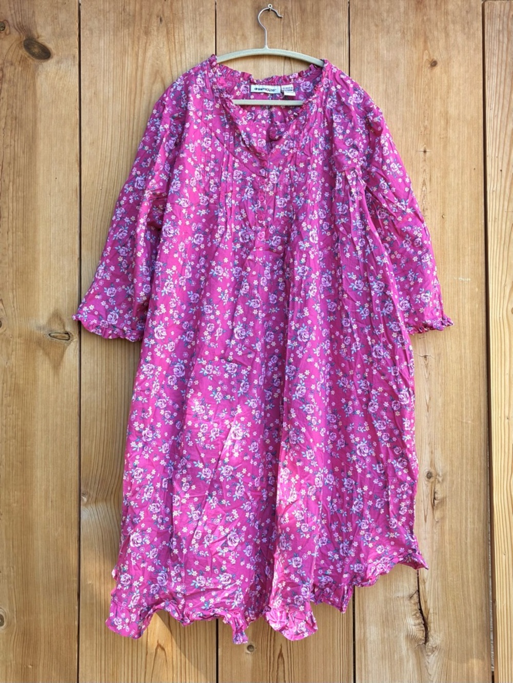 Dreams & Co Pink Floral Nightdress Sz 3X